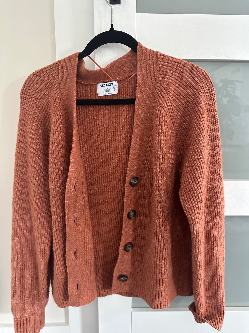 Old Navy women Burnt Orange Button-Front Cardigan